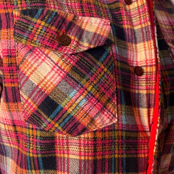 Vintage Plaid chore coat Utility Jacket lined quilted style button up - Picture 3 of 8